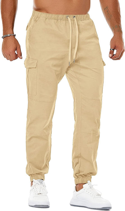 Men'S Casual Cargo Pants Joggers Sports Pants Trousers Long Pants with Pockets
